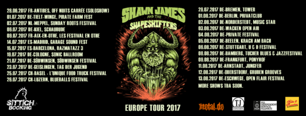 Shawn James and the Shapeshifters (Tour 2017)