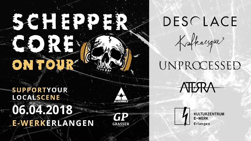 Plakat für Scheppercore On Tour in Erlangen 2018