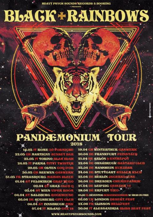 Tourplakat von Black Rainbows Pandaemonium Tour 2018