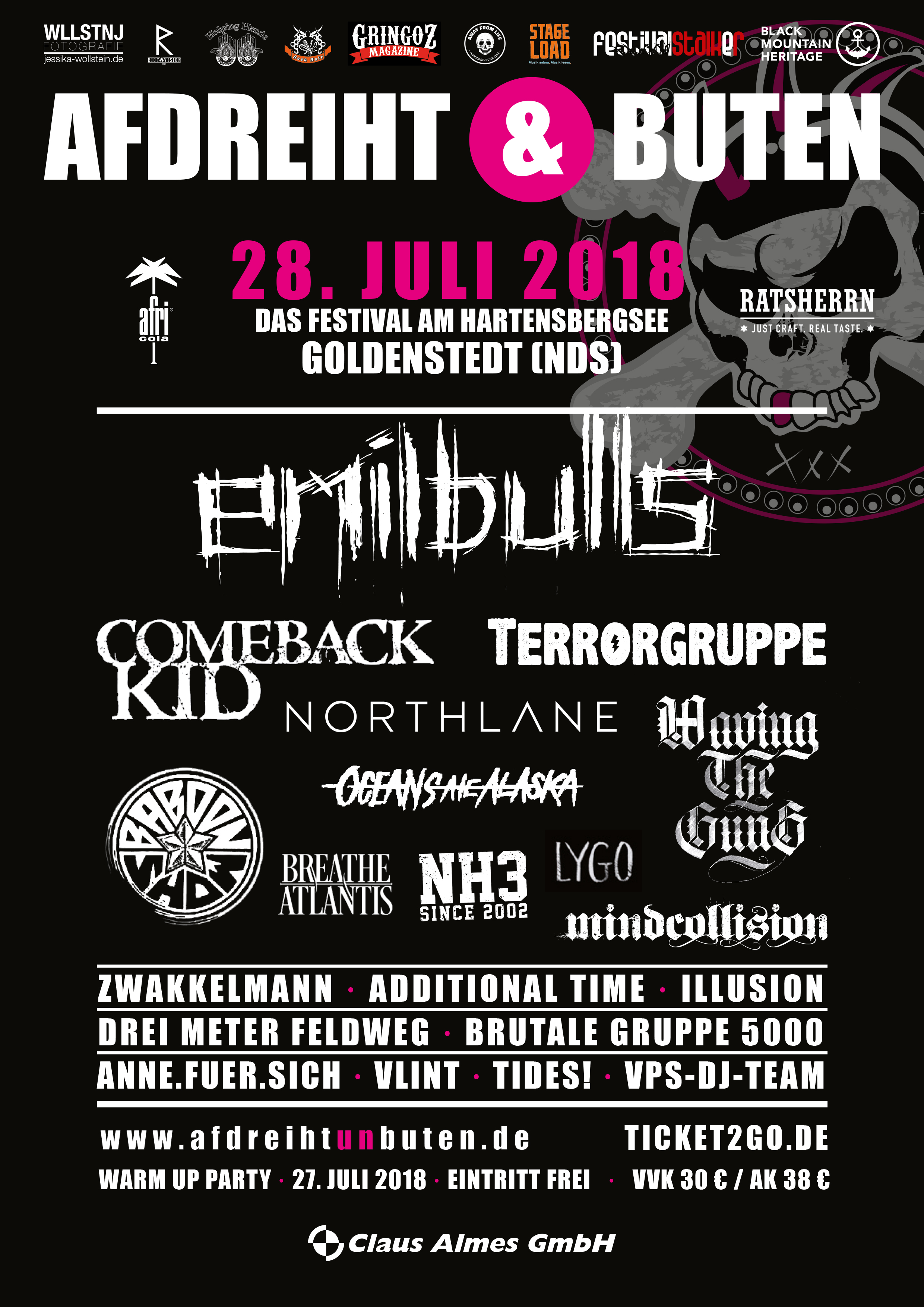 Tourplakat - Afdreiht & Buten Festival 2018