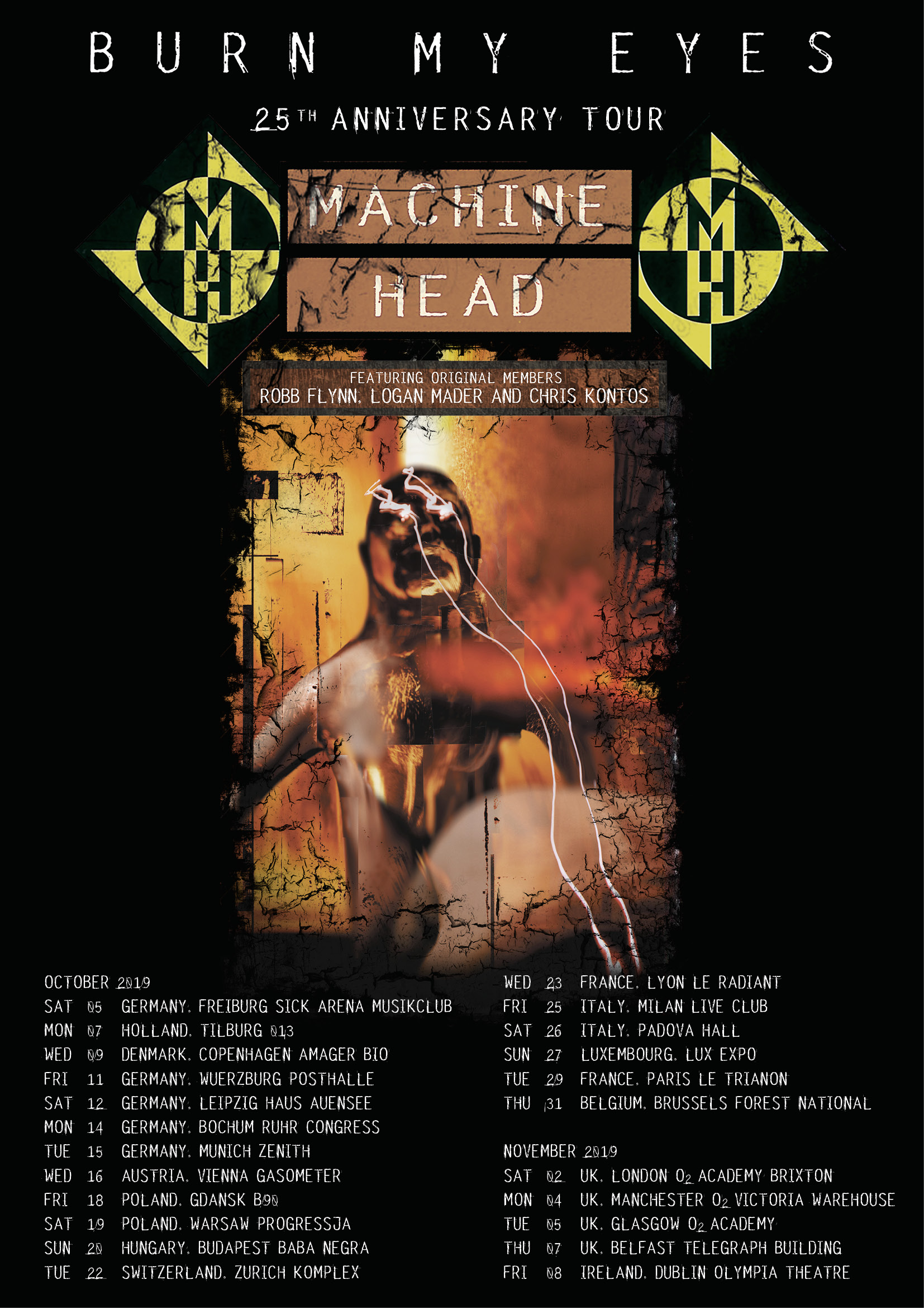 Machine Head - "Burn My Eyes 25th Anniversary"-Tour 2019 Flyer