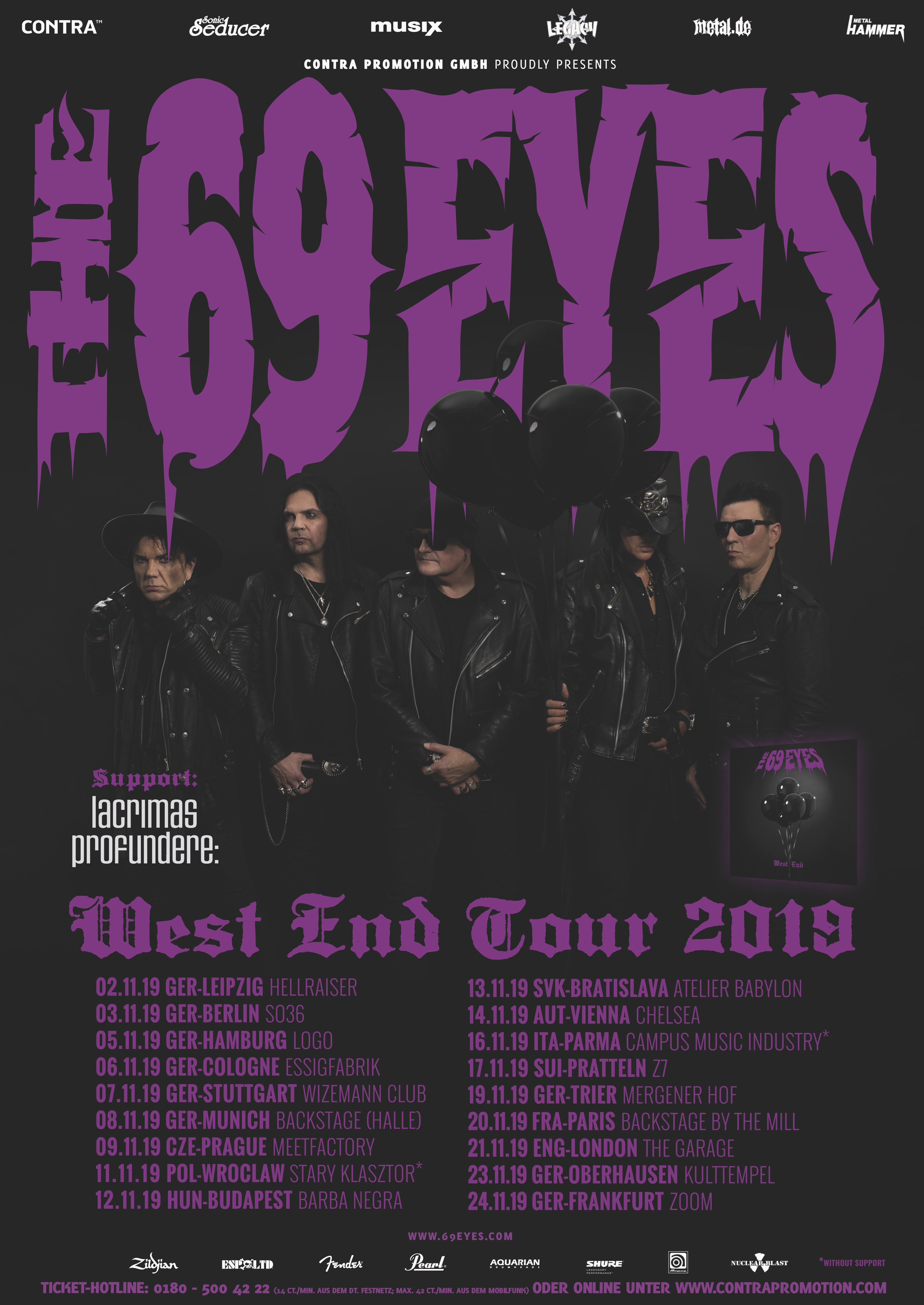 THE 69 EYES - West End Tour 2019