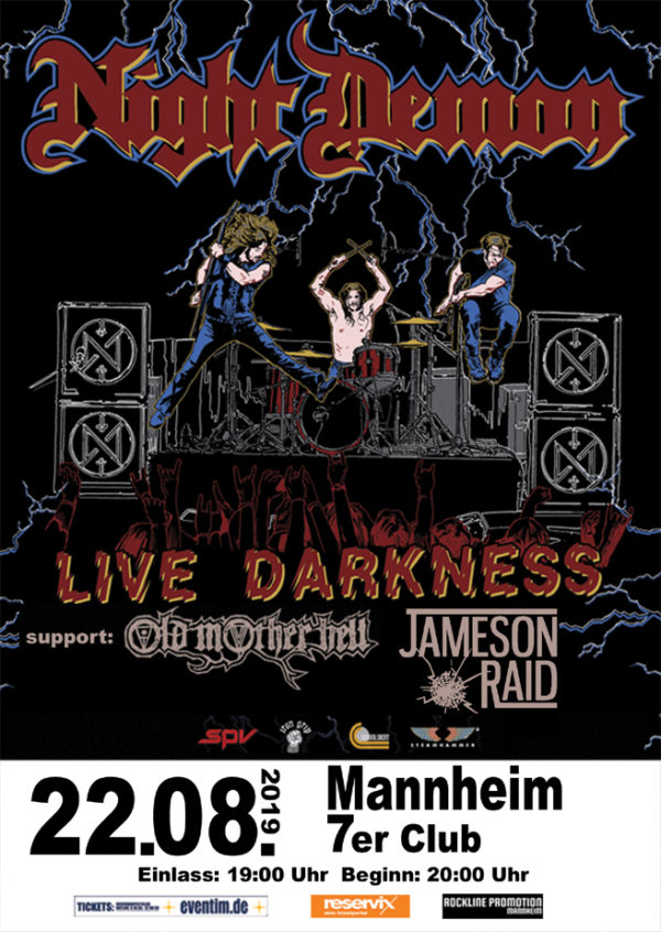 Night Demon Plakat - Mannheim 2019