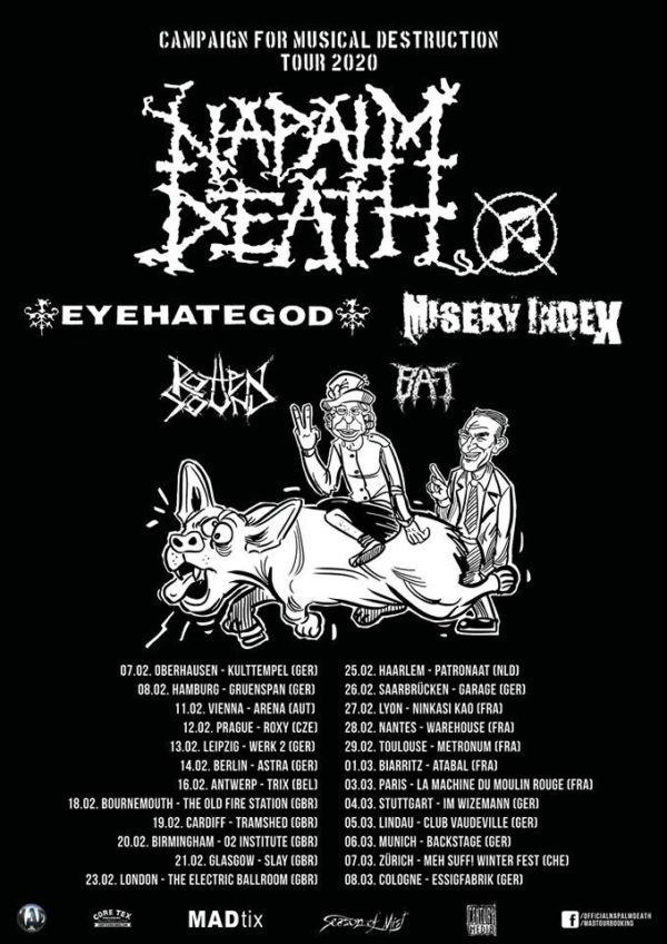 Napalm Death - Campaign For Musical Destruction Tour 2020