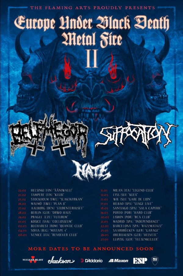 Tourplakat Europe Under Black Death Metal Fire II