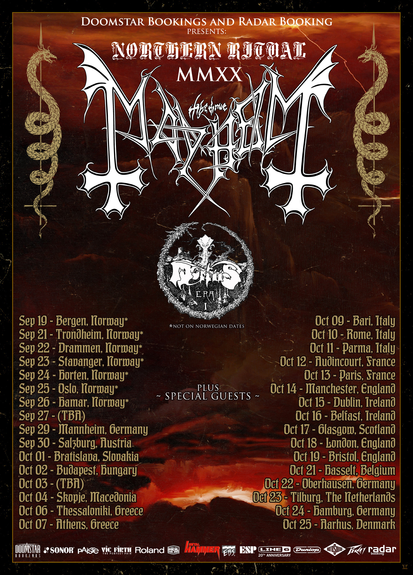 Mayhem - Northern Ritual 2020 European Tour