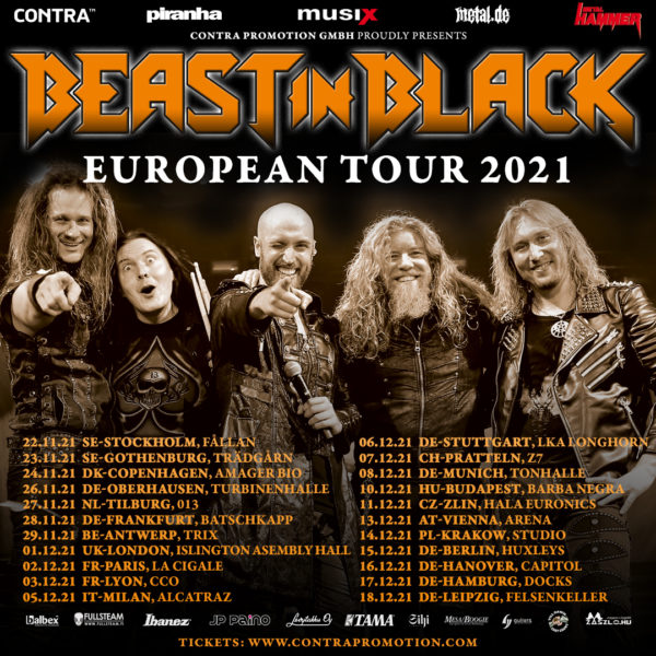 Beast In Black Europa Tourplakat 2021