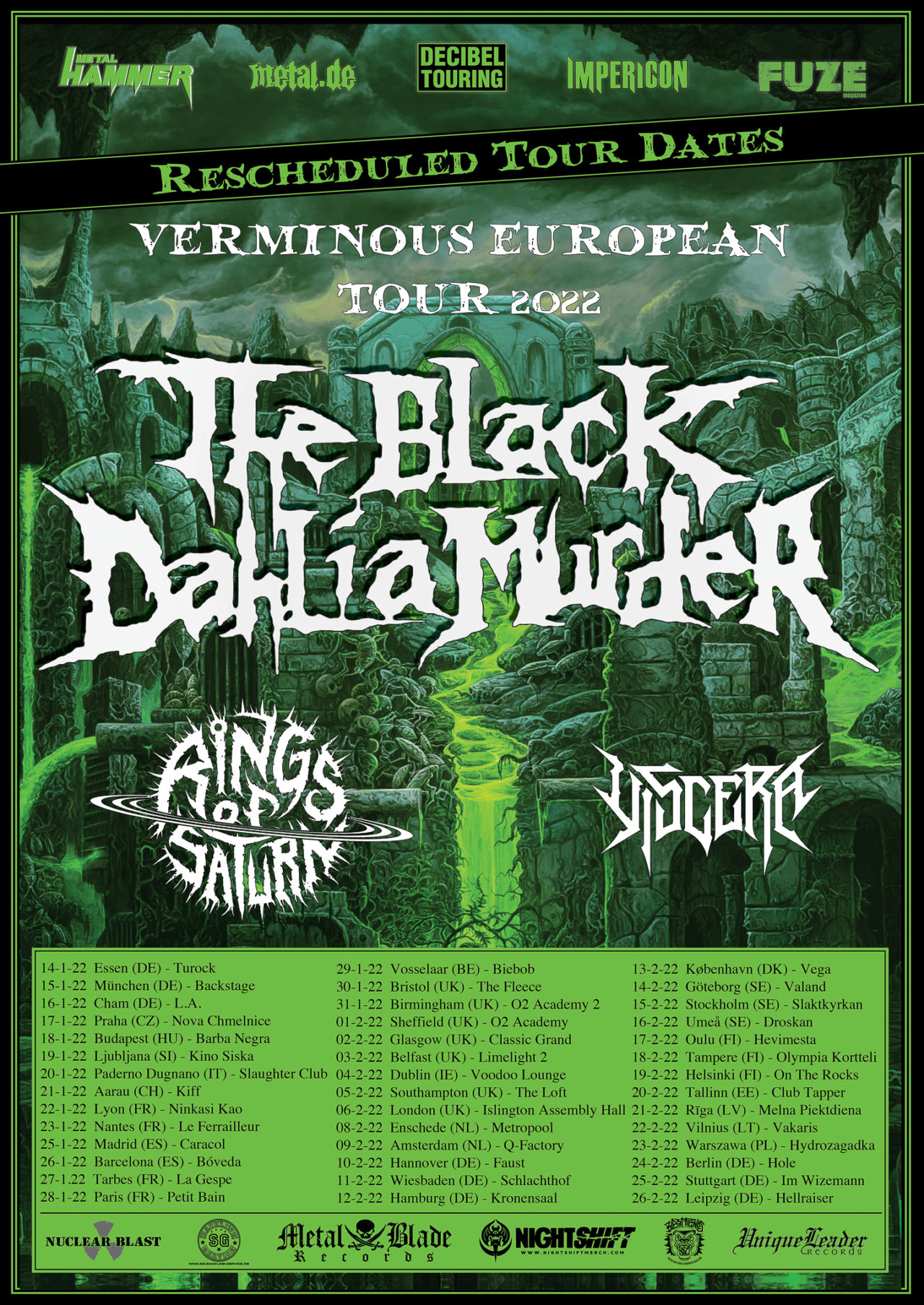 The Black Dahlia Murder Verminous Tour Europe 2022 • Metalde 5171