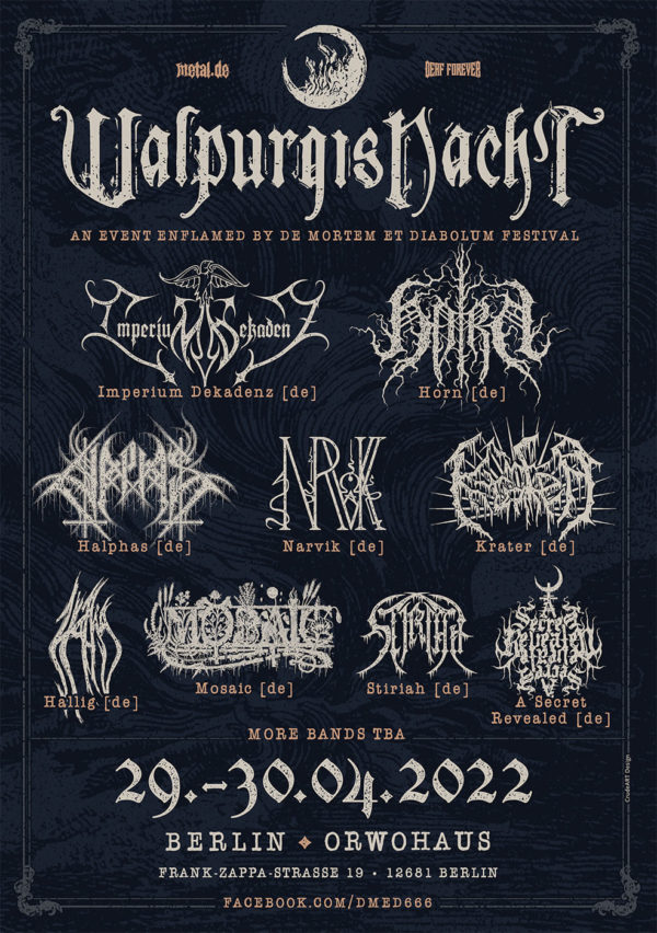 Festival-Flyer - Walpurgisnacht 2022 - De Mortem Et Diabolum