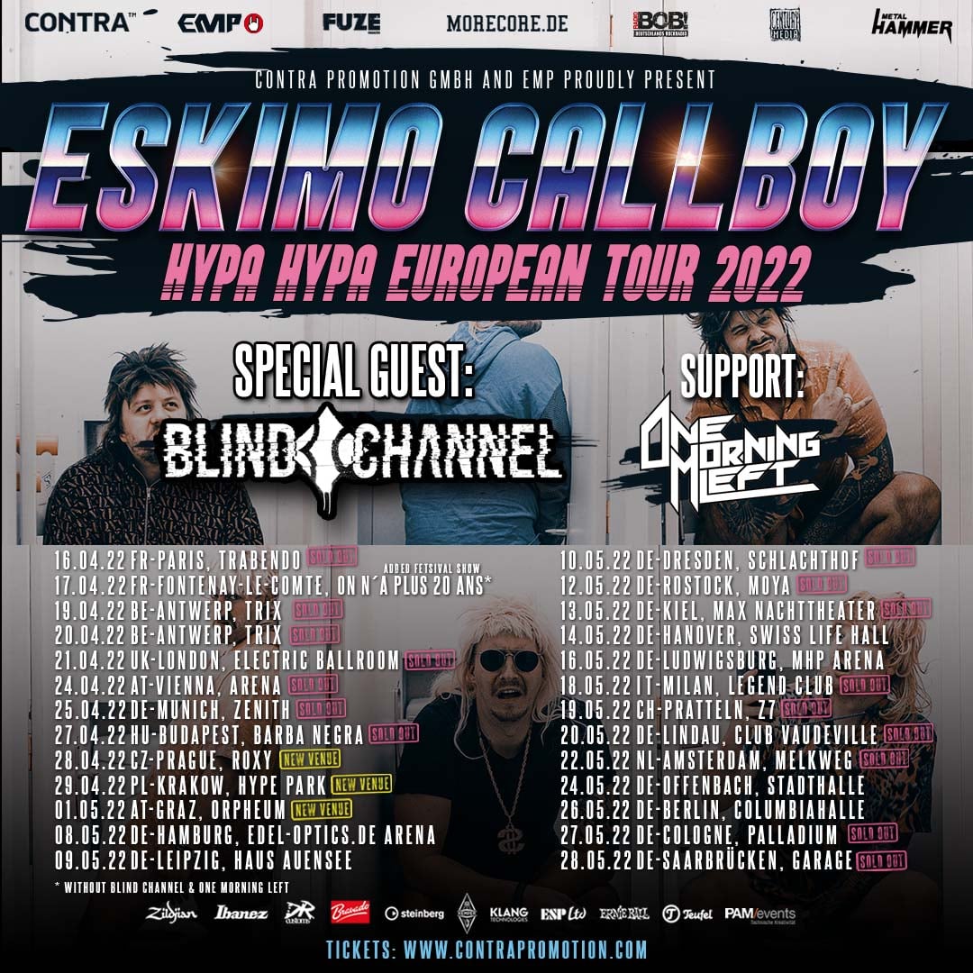 Flyer der Eskimo Callboy – Hypa Hypa Tour 2022