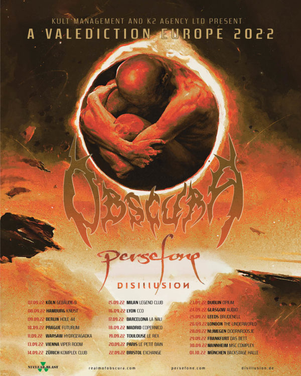 Obscura - A Valediction Europe 2022 Tour