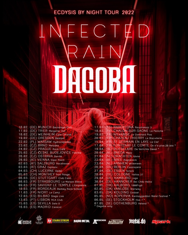 Tourflyer Infected Rain - Ecdysis By Night Tour 2022