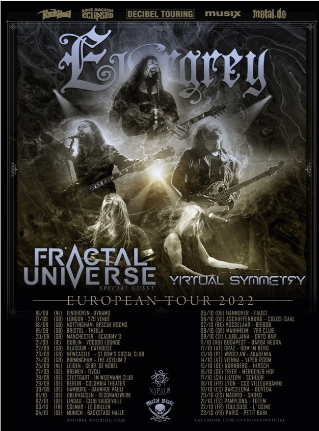 Flyer der Evergrey - European Tour 2022