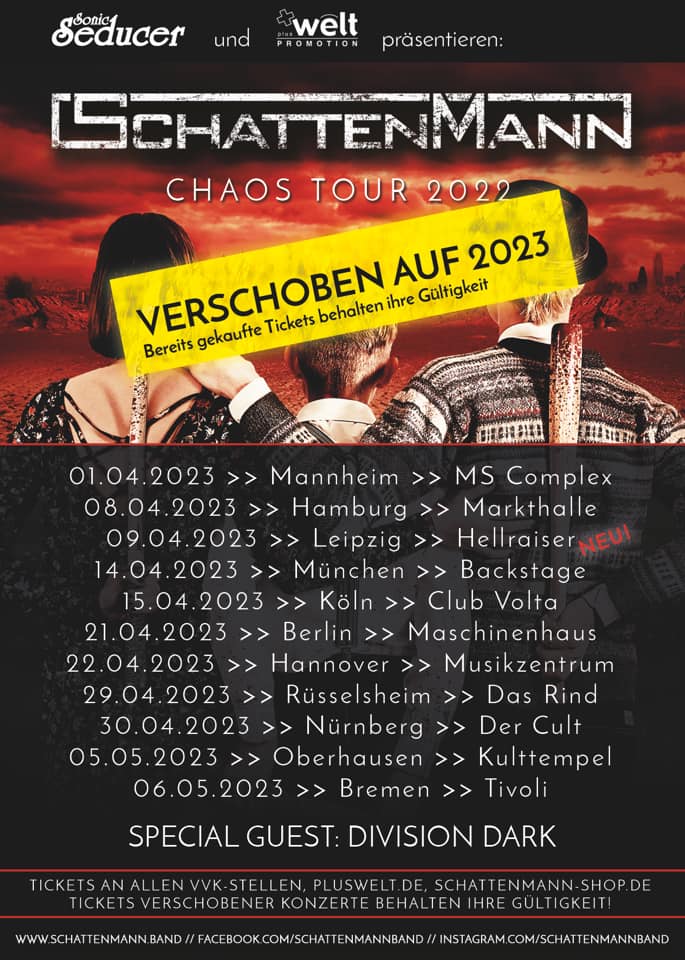 Flyer der Schattenmann - Chaos Tour 2023