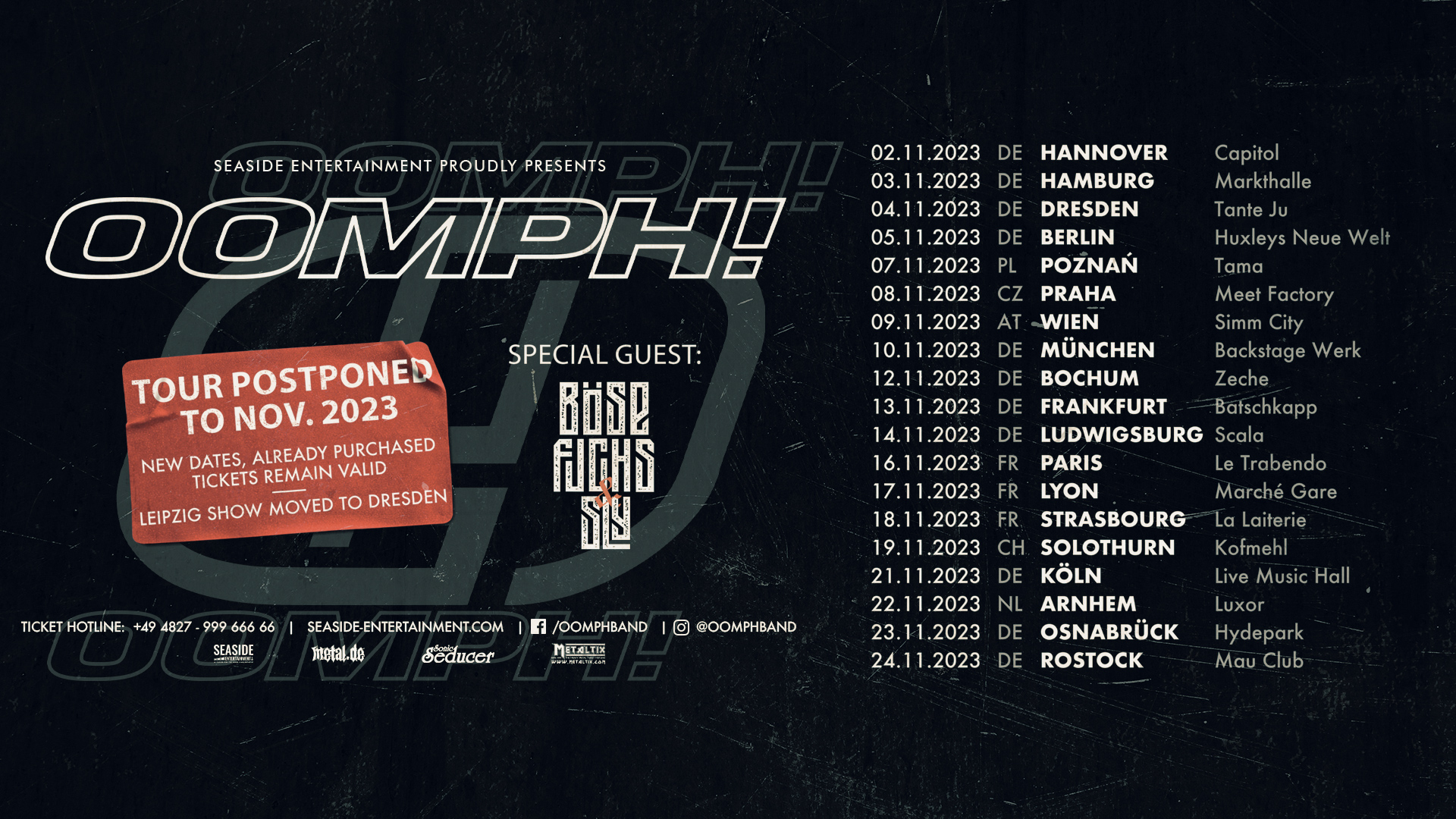 Oomph! Tour 2023 Flyer
