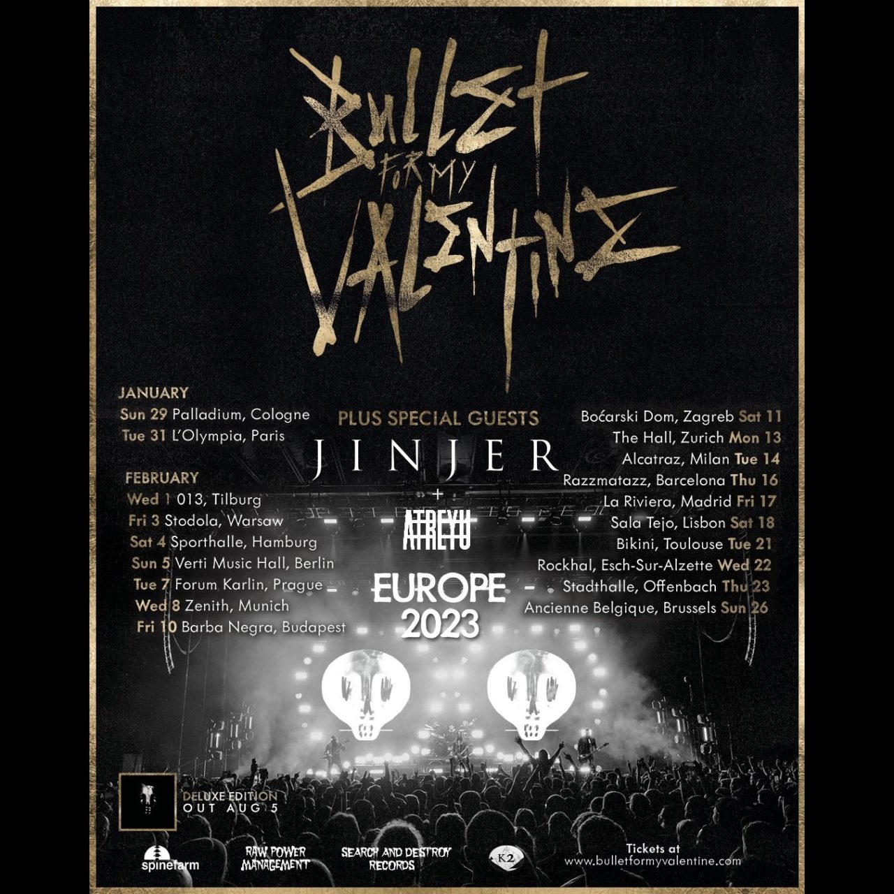 bullet for my valentine tour dates 2023