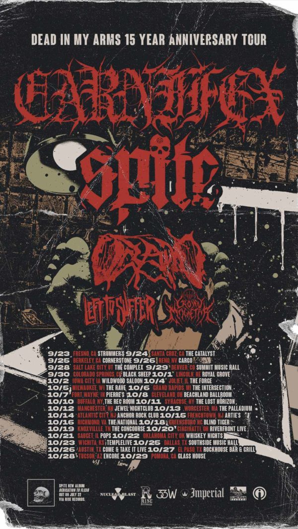 Carnifex Dead In My Arms Anniversary Tour 2022 Flyer