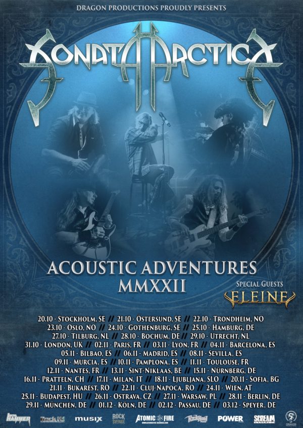Tourplakat zur "Acoustic Adventures 2022"-Tour von Sonata Arctica