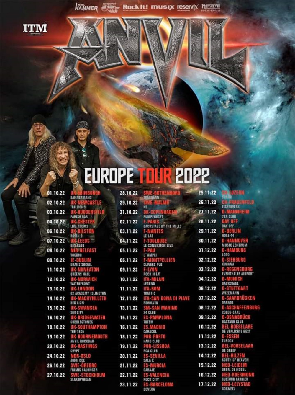 Anvil Europa Tour 2022
