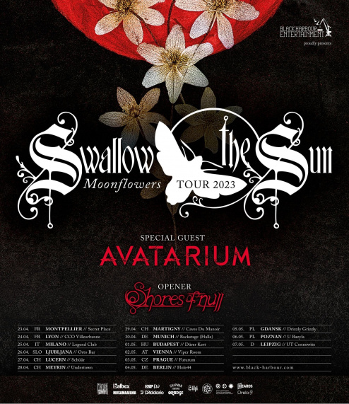 Flyer der Swallow The Sun - Moonflowers Tour 2023