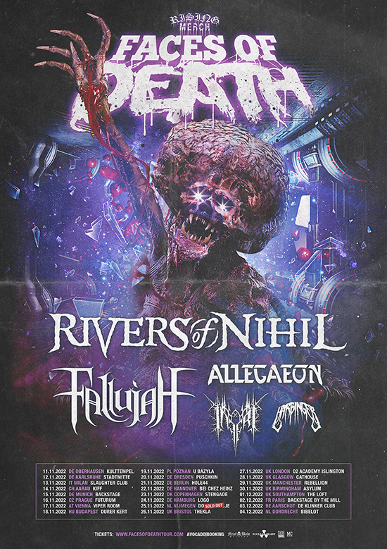 Flyer der Rivers of Nihil - Faces of Death Tour 2022