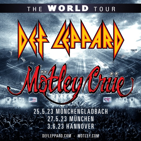 Mötley Crüe und Def Leppard World Tour 2023 Flyer