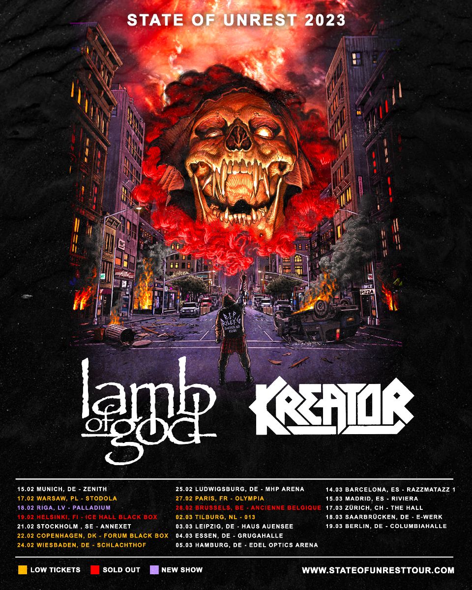 Kreator & Lamb Of God "State Of Unrest"Tour verschoben • metal.de