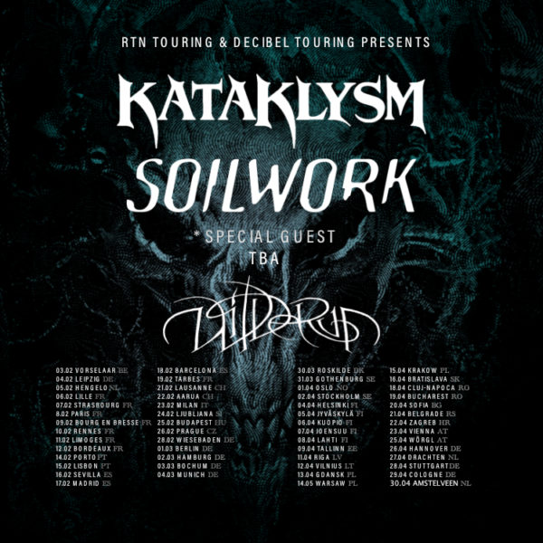 Kataklysm + Soilwork + Wilderun Tour 2023 Tour Poster