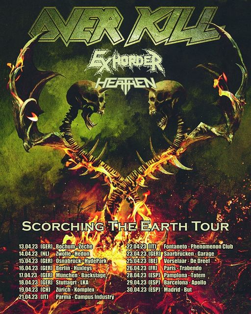 Overkill - Scorching The Earth Tour 2023 Flyer