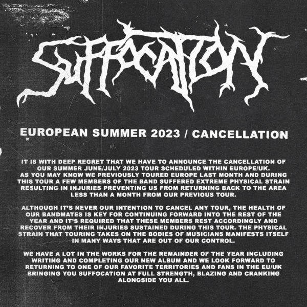 Suffocation Absage 2023