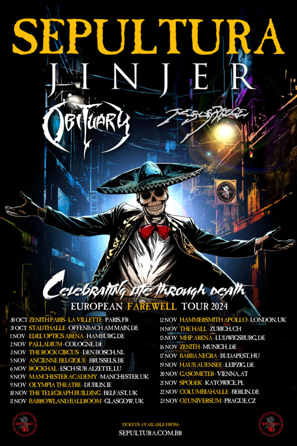 Poster für Sepulturas "European Farewell Tour 2024"